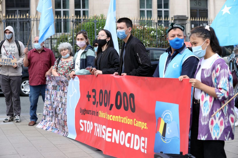 "Stop Uyghur Genocide" protest in Brussels