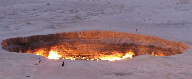 Gates of Hell Crater that Burns with Natural Gas is Believed to Have Burned in the Karakum Desert since the 1970s