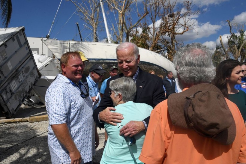 Biden Visits Hurricane-Ravaged Florida With Republican Rival DeSantis