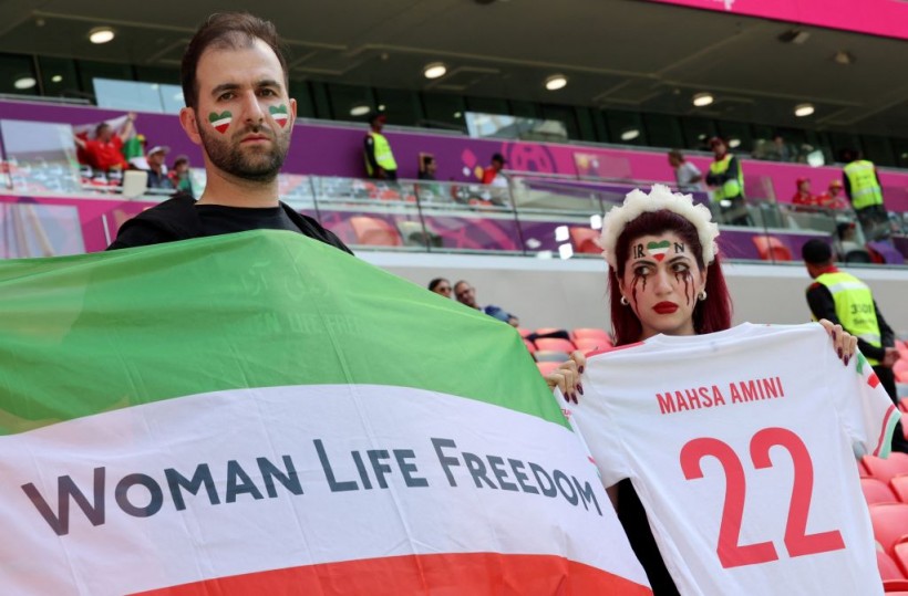 FIFA World Cup 2022: Match Halted as Protester Storms Field Waving Rainbow Flag and Statement on Shirt 'Respect Iranian Woman'