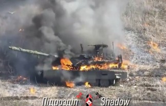 Russian T-90 Tank Destroyed By Ukraine Drone